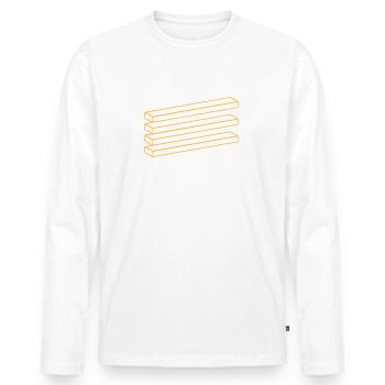 Optische Täuschung Geometrie Bretter - Männer Premium Bio Langarmshirt - Weiß - Vorne - Nico (187cm)