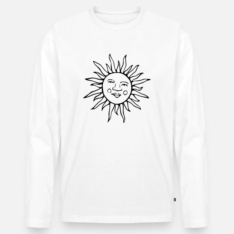 Smiling Sun - Männer Premium Bio Langarmshirt - Weiß