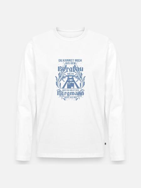 Bergbau du kannst mich aus der Mine holen aber - Männer Premium Bio Langarmshirt - Weiß