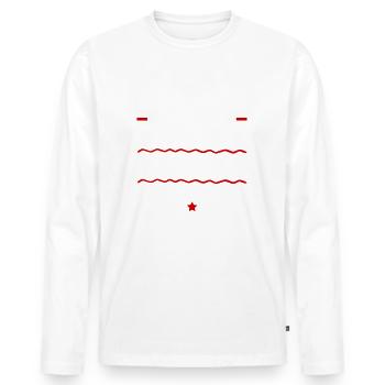 Deux titres parrain motard, moto, famille, humour - T-shirt manches longues Premium bio Homme - blanc - Devant - Nico (187cm)
