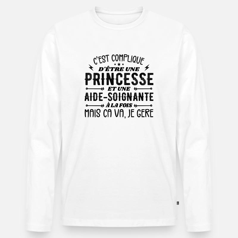 Prinzessin und Pflegerin - Männer Premium Bio Langarmshirt - Weiß