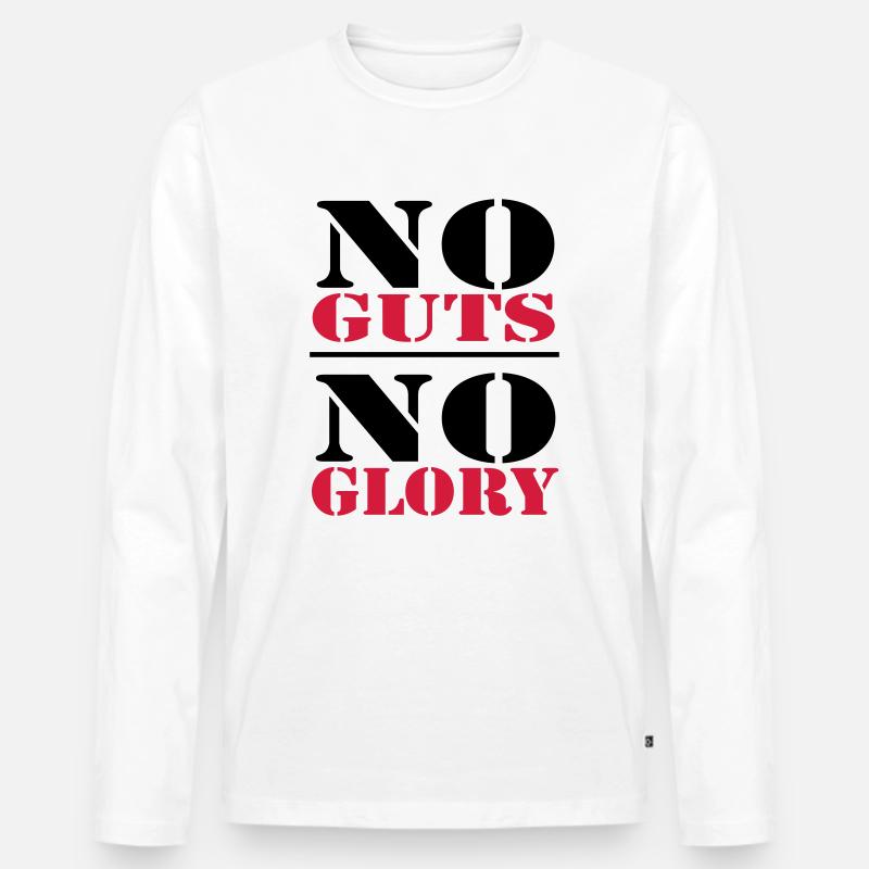 No Guts, no Glory - Männer Premium Bio Langarmshirt - Weiß