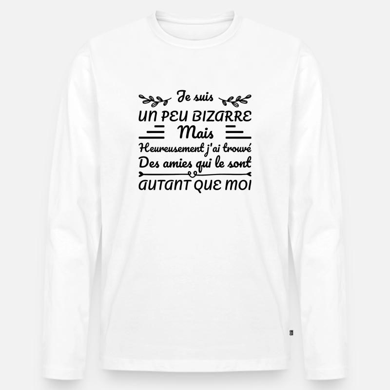 Ich bin ein bisschen komisch - Männer Premium Bio Langarmshirt - Weiß