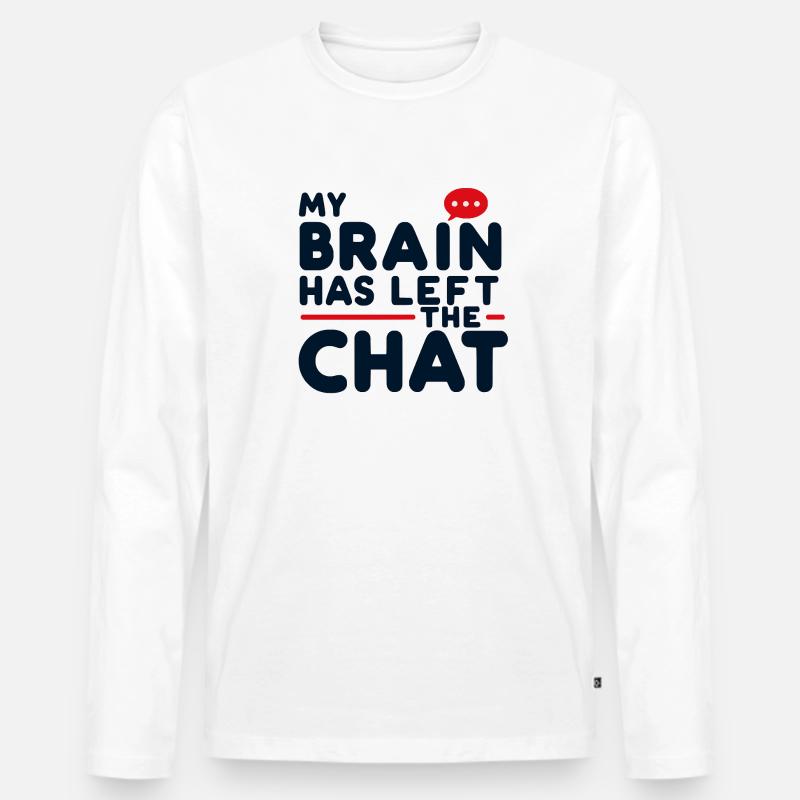 My brain has left - Männer Premium Bio Langarmshirt - Weiß
