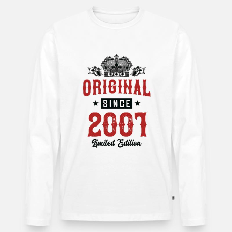 2001 limited edition - Männer Premium Bio Langarmshirt - Weiß