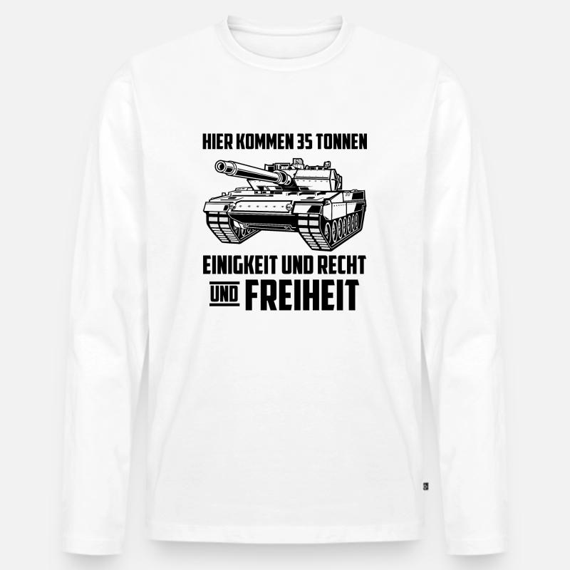 Panzerfahrer Deutsche Raubkatzen Panzer - Männer Premium Bio Langarmshirt - Weiß