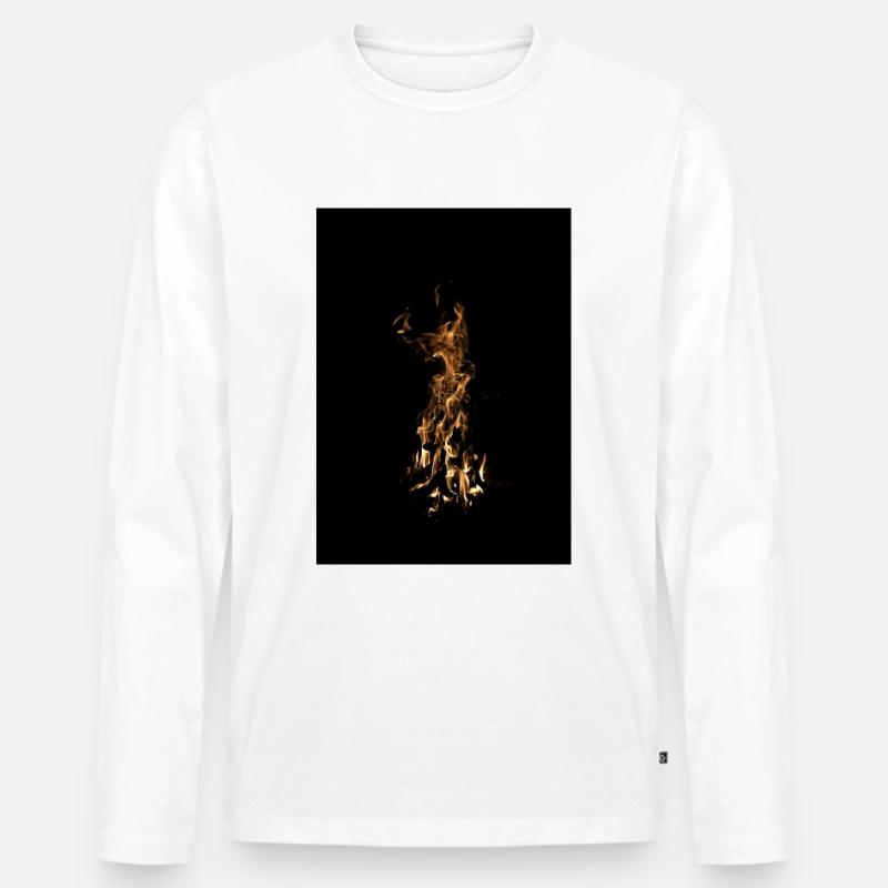 Feuer - Männer Premium Bio Langarmshirt - Weiß