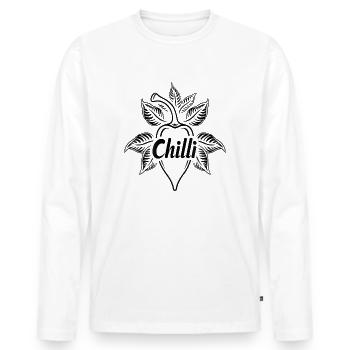 be Chilli - Männer Premium Bio Langarmshirt - Weiß - Vorne - Nico (187cm)