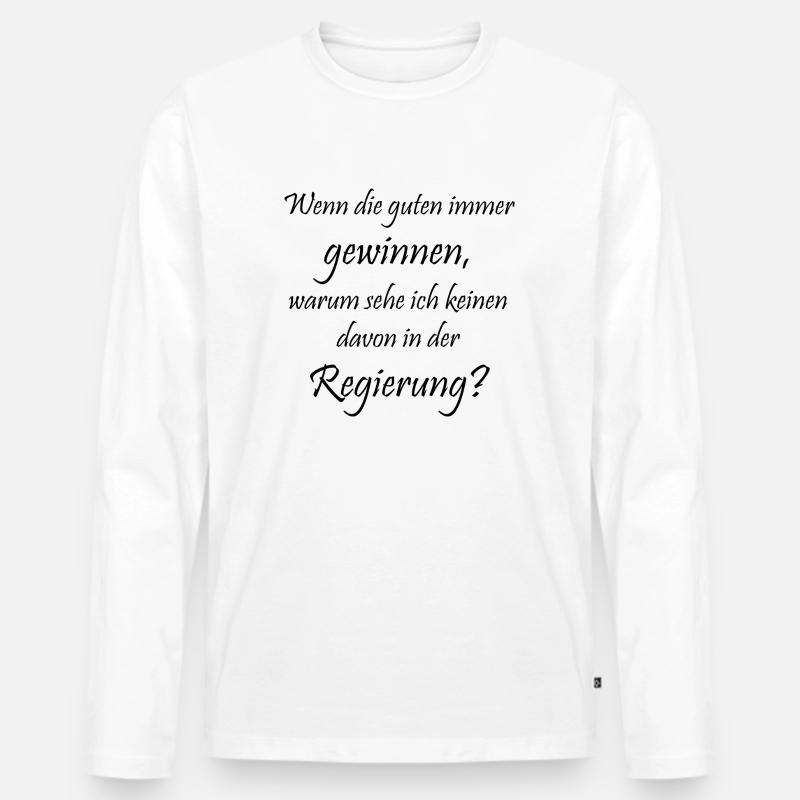 Regierung - Männer Premium Bio Langarmshirt - Weiß