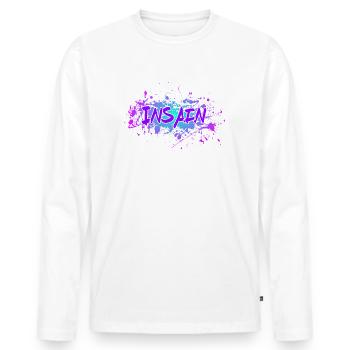Insain - Männer Premium Bio Langarmshirt - Weiß - Vorne - Nico (187cm)