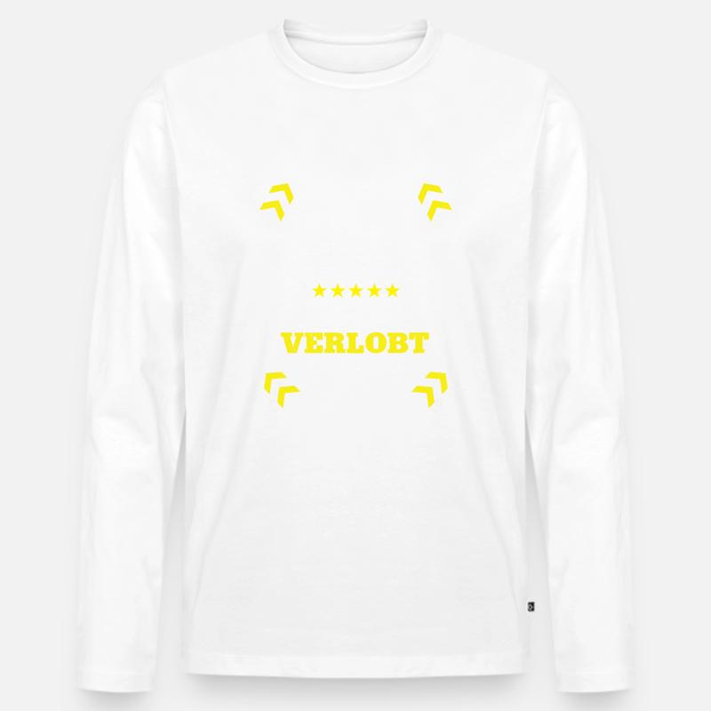 Verlobter Verlobung Verlobt Junggesellenabschied - Männer Premium Bio Langarmshirt - Weiß