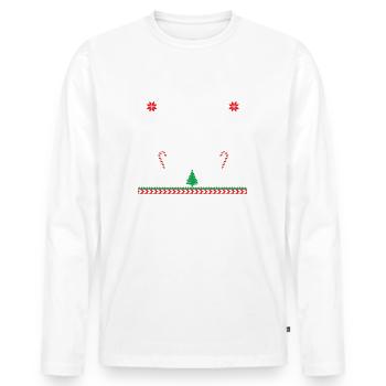 Wichteln Hässliches Weihnachtsoutfit Wichtelshirt - Männer Premium Bio Langarmshirt - Weiß - Vorne - Nico (187cm)
