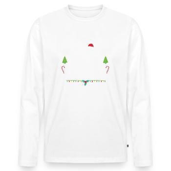 Wichteln Weihnachten Wichtelgeschenk XMAS Feier - Männer Premium Bio Langarmshirt - Weiß - Vorne - Nico (187cm)