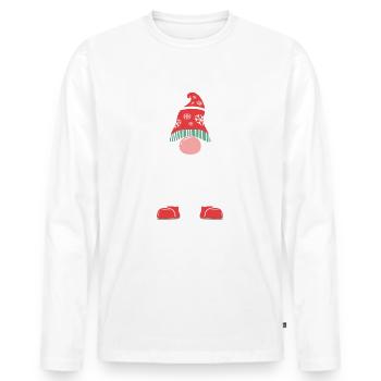 Wichteln Weihnachten Weihnachtsmuffel Gnom Wichtel - Männer Premium Bio Langarmshirt - Weiß - Vorne - Nico (187cm)