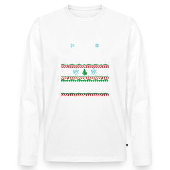 Frohe Weihnachten Hässliches Wichtelshirt Wichteln - Männer Premium Bio Langarmshirt - Weiß - Vorne - Nico (187cm)