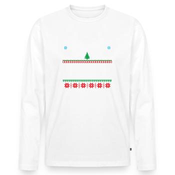 Weihnachten 2025 Wichtelspiel Julklapp Wichteln - Männer Premium Bio Langarmshirt - Weiß - Vorne - Nico (187cm)
