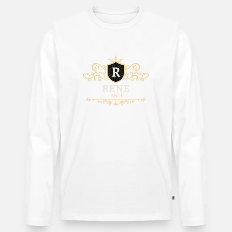 Rene - Männer Premium Bio Langarmshirt - Weiß