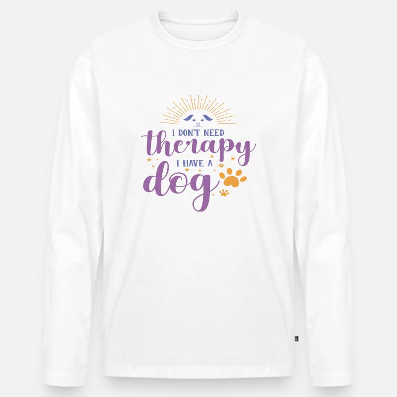 No Therapy - Männer Premium Bio Langarmshirt - Weiß