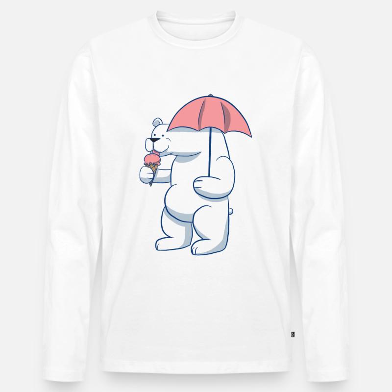 Eisbär Eis Eiscreme - Männer Premium Bio Langarmshirt - undefined