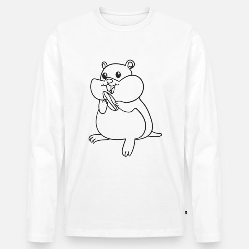 Hamster, Nagetiere, Geschenk, Geschenkidee - Männer Premium Bio Langarmshirt - Weiß