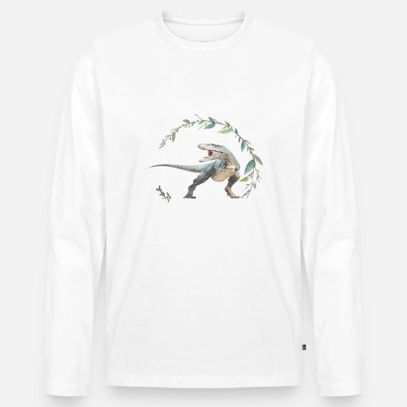 I’m older than the Internet + Dinosaur retro - Männer Premium Bio Langarmshirt - Weiß