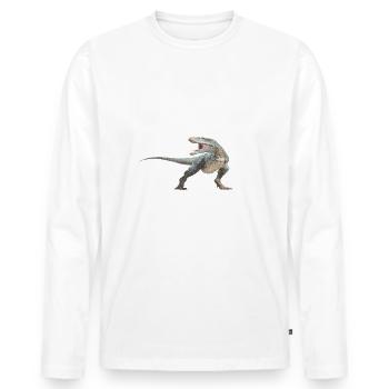 I’m older than the Internet + Dinosaur retro - Männer Premium Bio Langarmshirt - Weiß - Vorne - Nico (187cm)