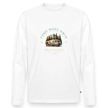 Campers in the mountains - Men's Premium Organic Long Sleeve Shirt - white - Front - Nico (187cm)