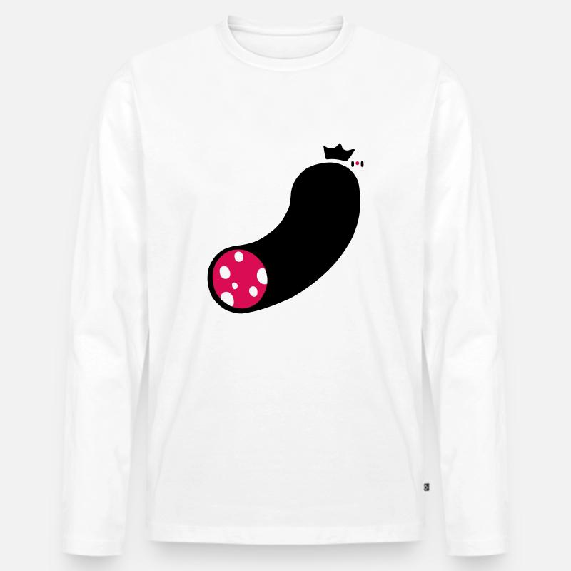 wurst - Männer Premium Bio Langarmshirt - Weiß