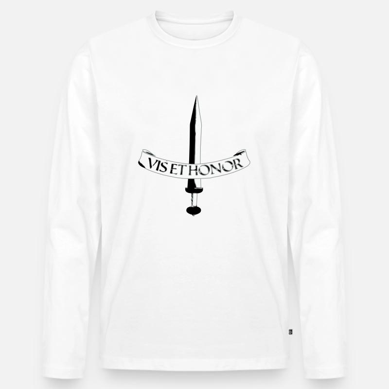 vis et honor2 - Männer Premium Bio Langarmshirt - Weiß