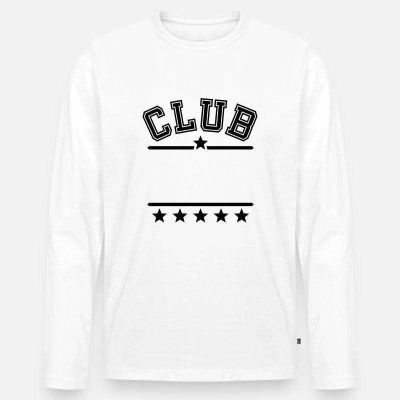 Dein Club Dein Text - Männer Premium Bio Langarmshirt - Weiß