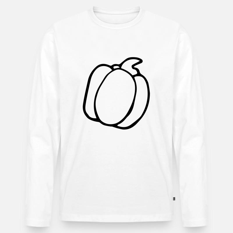 Paprika - Männer Premium Bio Langarmshirt - Weiß