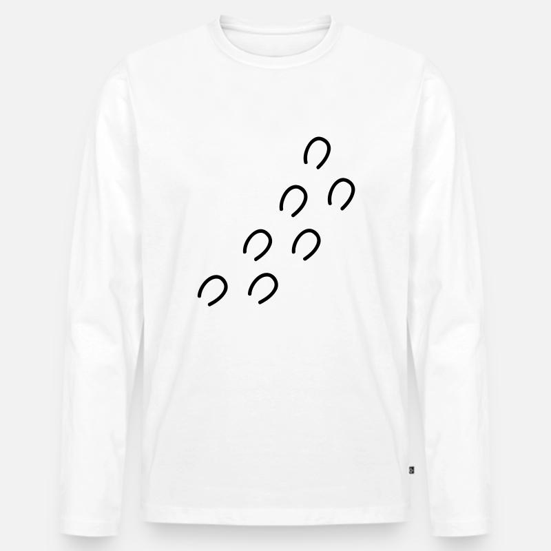 hufeisen - Männer Premium Bio Langarmshirt - Weiß
