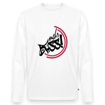 more bass - Men's Premium Organic Long Sleeve Shirt - white - Front - Nico (187cm)