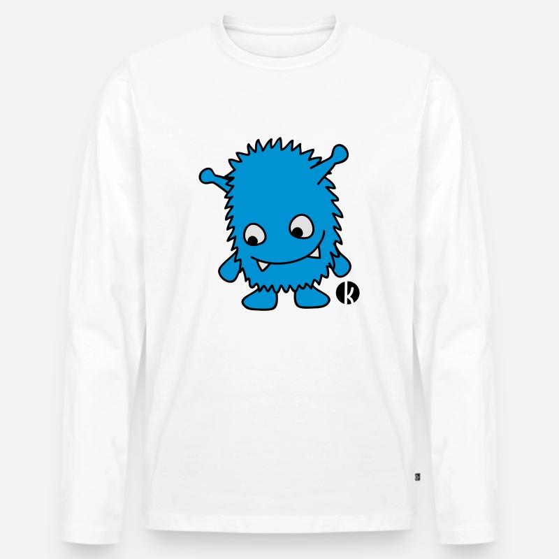 Monster (3ck) - Männer Premium Bio Langarmshirt - Weiß