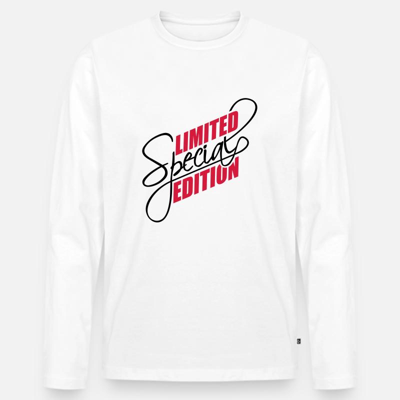 Limited Special Edition Design - Männer Premium Bio Langarmshirt - Weiß