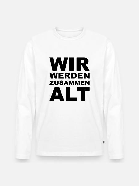 Zusammen alt - Männer Premium Bio Langarmshirt - Weiß