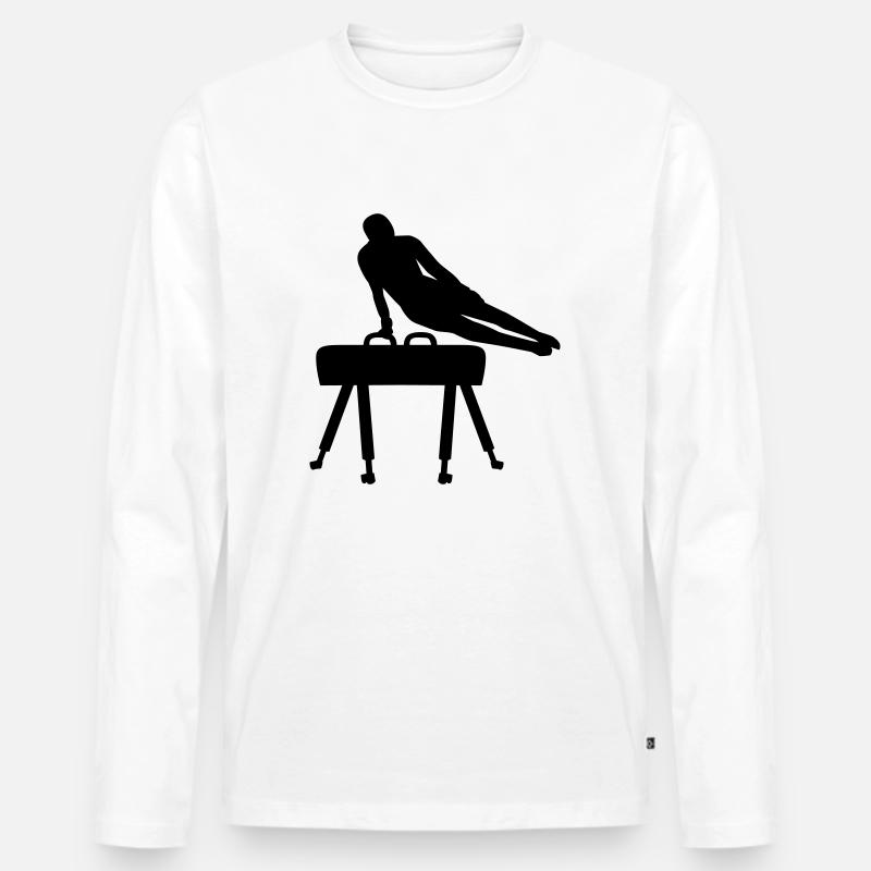Turnen - Männer Premium Bio Langarmshirt - Weiß