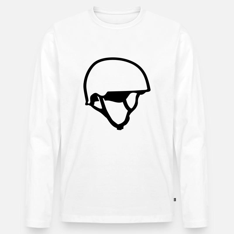 Helm - Männer Premium Bio Langarmshirt - Weiß