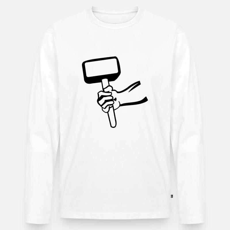 hammer - Männer Premium Bio Langarmshirt - Weiß