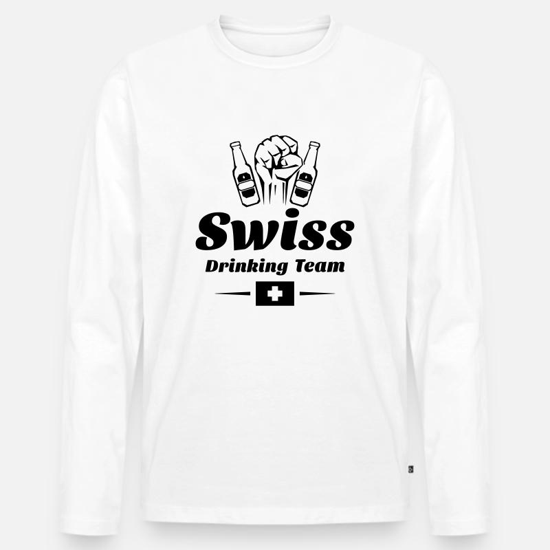 drinking team swiss - Männer Premium Bio Langarmshirt - Weiß
