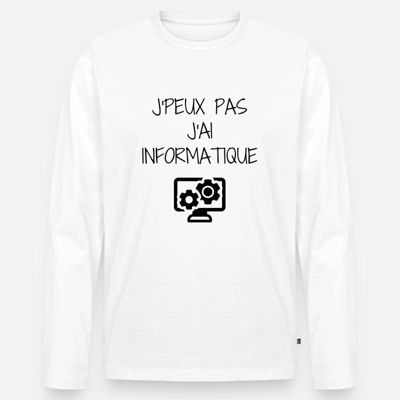 Computer / Informatiker / Aussenseiter / Ingenieur - Männer Premium Bio Langarmshirt - Weiß
