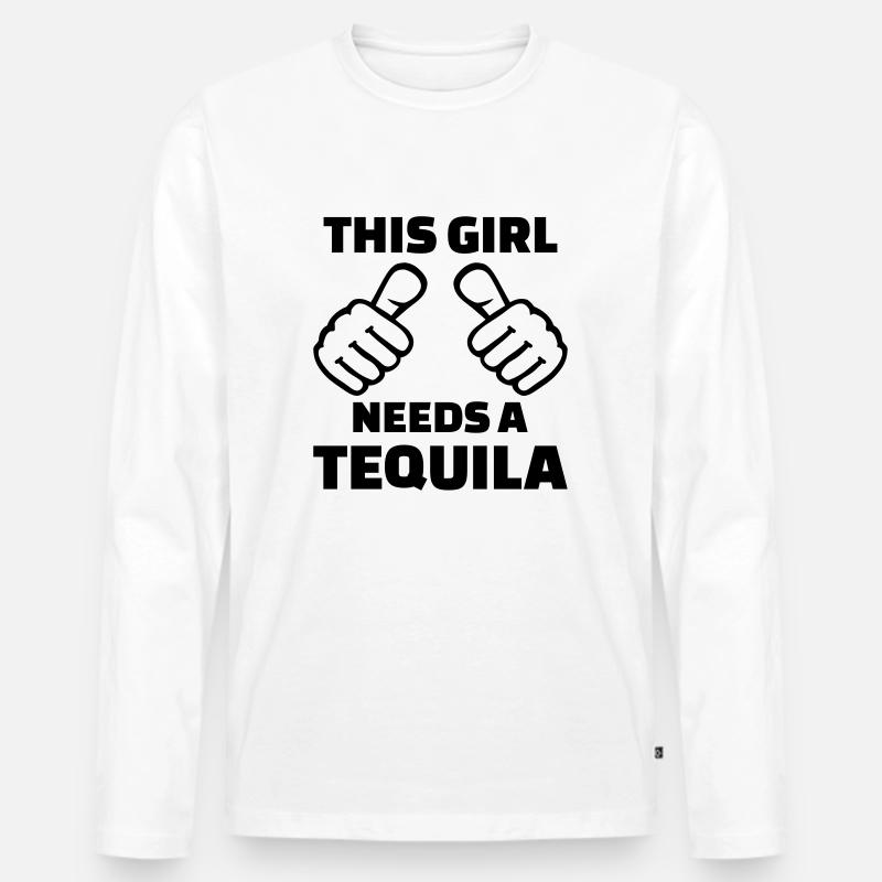 Tequila - Männer Premium Bio Langarmshirt - Weiß