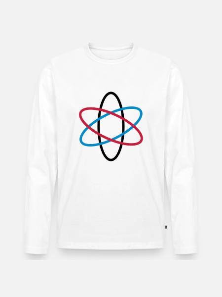 atom_neutron_02 - T-shirt manches longues Premium bio Homme - blanc