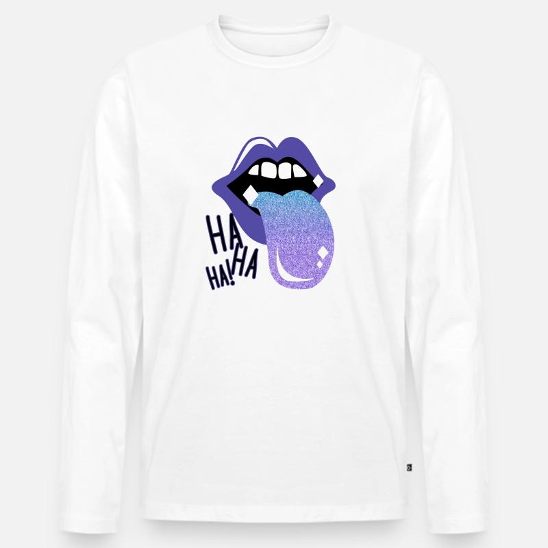 Das große Lachen - Männer Premium Bio Langarmshirt - Weiß