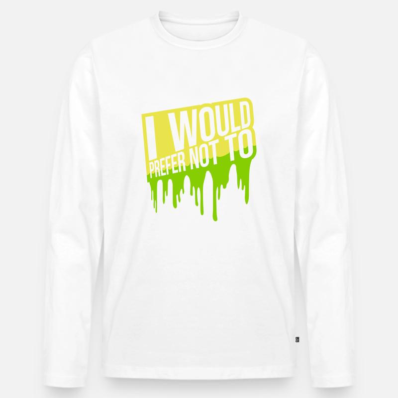 I prefer not to - Männer Premium Bio Langarmshirt - Weiß