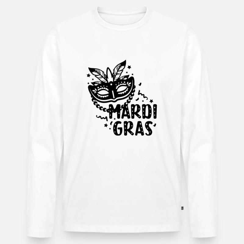 Karneval - Männer Premium Bio Langarmshirt - Weiß