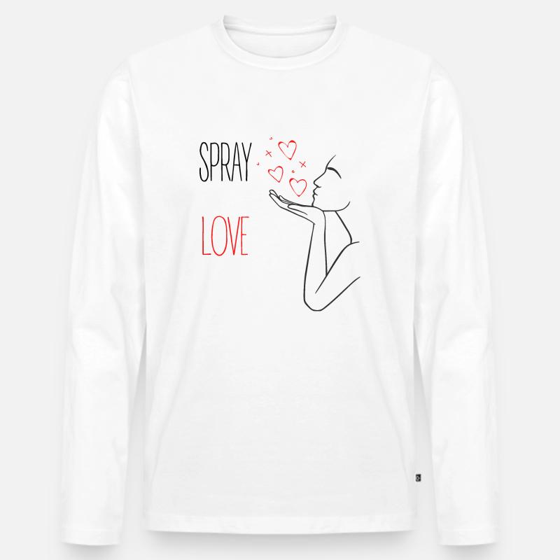 SPRAY LOVE - Männer Premium Bio Langarmshirt - Weiß