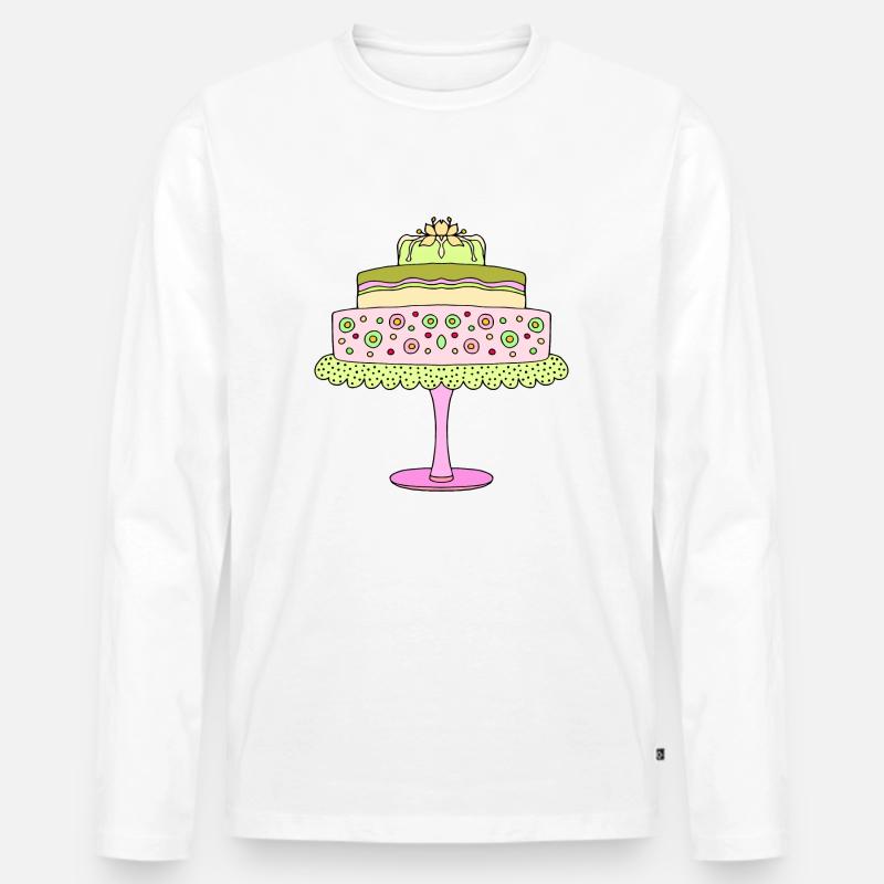Kuchen - Männer Premium Bio Langarmshirt - Weiß