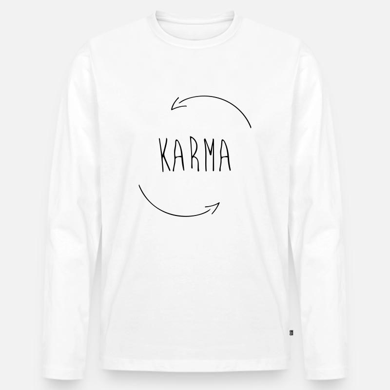 Karma - Männer Premium Bio Langarmshirt - Weiß
