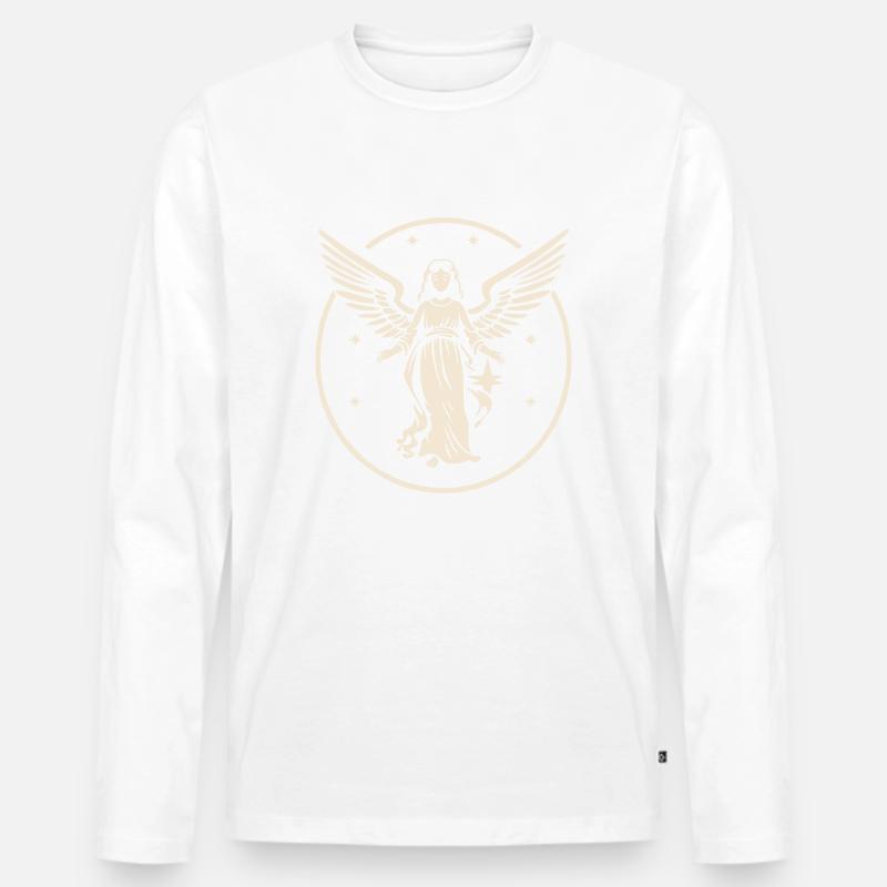 Schutzengel - Männer Premium Bio Langarmshirt - Weiß